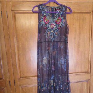 Johnny Was Embroidered Mesh Floral LIYLAY Dress